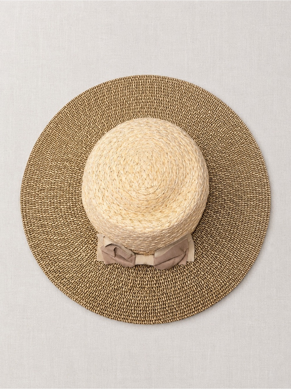 Renato Balestra Italy | Wide Brim Straw Sun Hat with Bow - 4.5" Brim